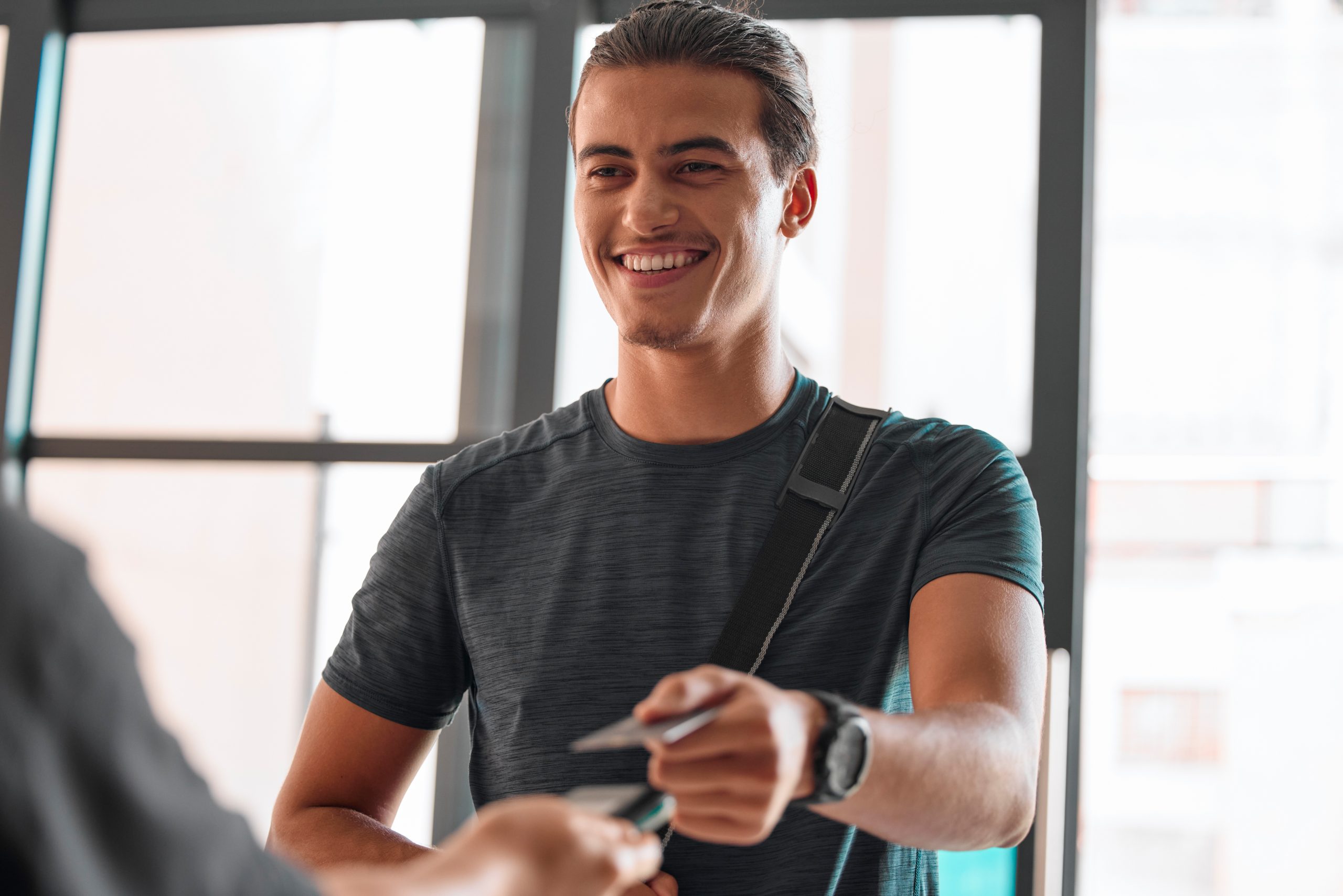 credit-card-man-smile-and-payment-at-gym-for-fitn-2023-03-29-22-28-18-utc Credit card, man smile and payment at gym for fitness membership or exercise subscription. Fintech .