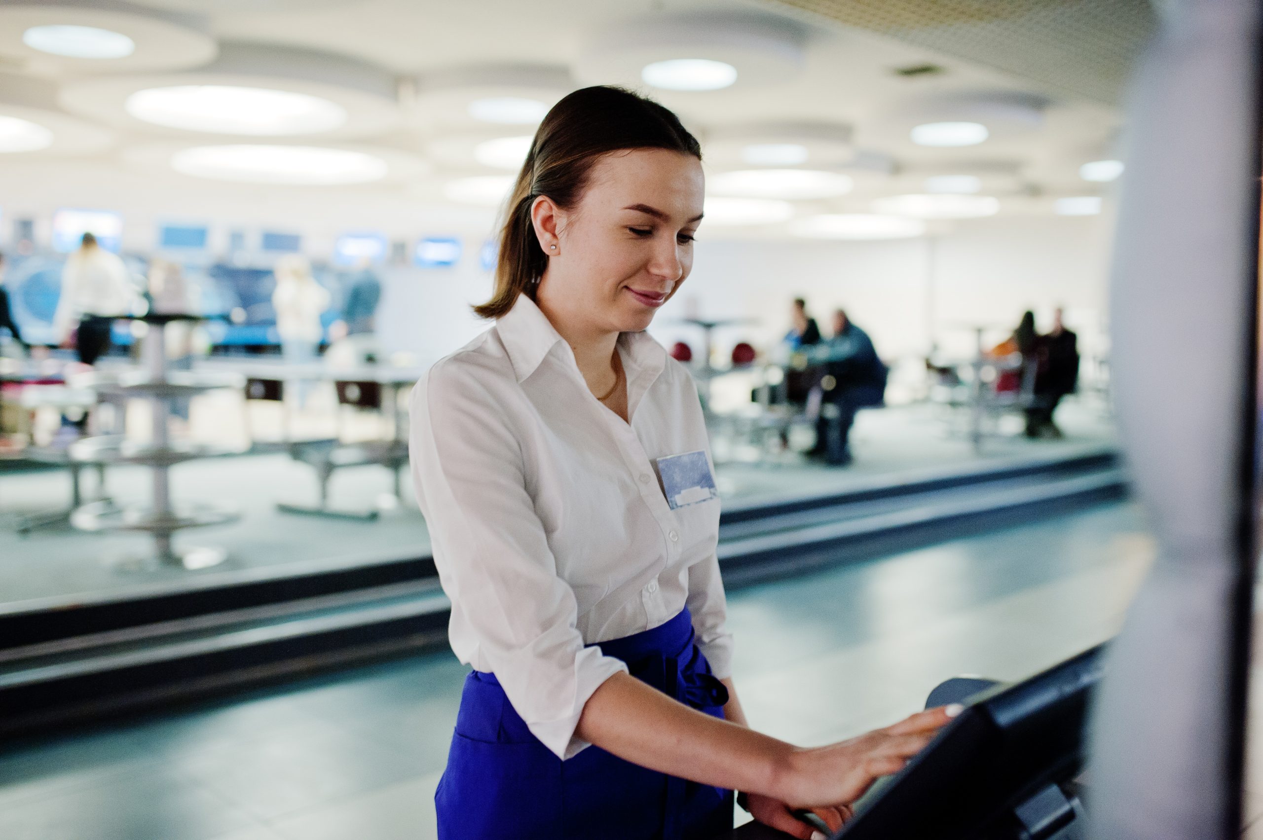 Bar, Restaurant, Billiards waitress working with pos terminal at cafe. Free demo download available. Bar, Restaurant, Billiards waitress working with pos terminal at cafe. Free demo download available.